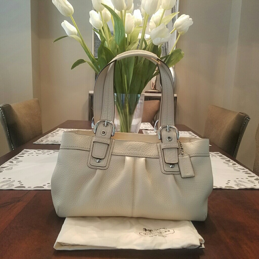 NWOT Beautiful Winter White Coach Handbag